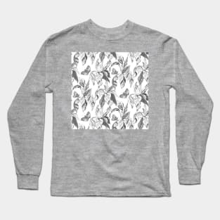 Gray Butterfly Garden Long Sleeve T-Shirt